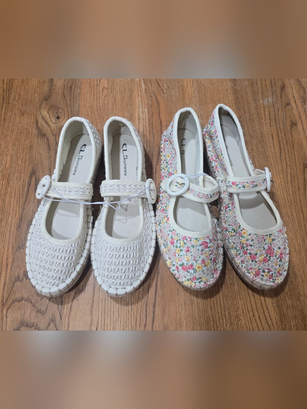 CL by Laundry Off White & Floral Woven Mary Jane Flats-Size 7 M - New!
